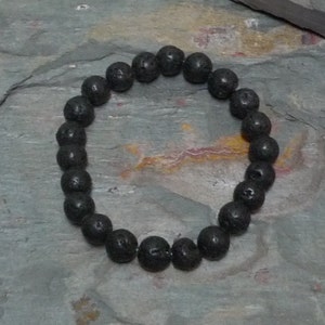 LAVA ROCK Chakra Stretch Bracelet All Natural Semi-Precious Stones Healing Metaphysical