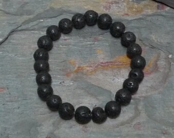LAVA ROCK Chakra Stretch Bracelet All Natural Semi-Precious Stones Healing Metaphysical