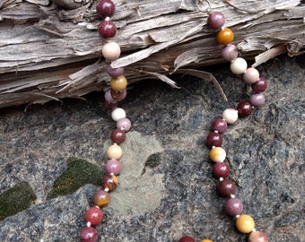 MOUKAITE JASPER Chakra Necklace All Natural Semi-Precious Stones Healing Metaphysical