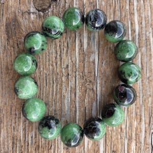 RUBY ZOISIT Große Perle Chakra Stretch Armband Alle natürlichen Halbedelsteine Heilmetaphysische