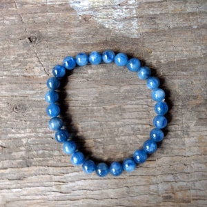 BLUE KYANITE Chakra Stretch Bracelet All Natural Semi-Precious Stones Healing Metaphysical