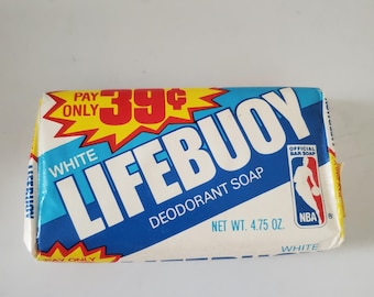 Vintage Rettungsring weiße Deodorant Seife NBA offizielle Bar Seife 4.75oz neue 1980er Jahre