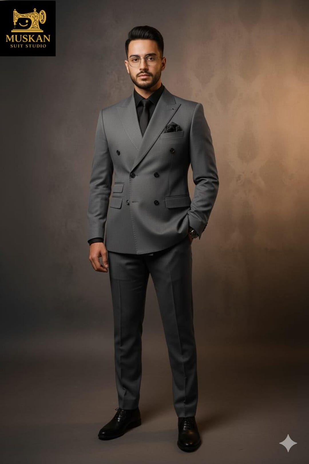 Classic Grey Double-breasted Suit | Terry Rayon, Tailored Fit - Etsy