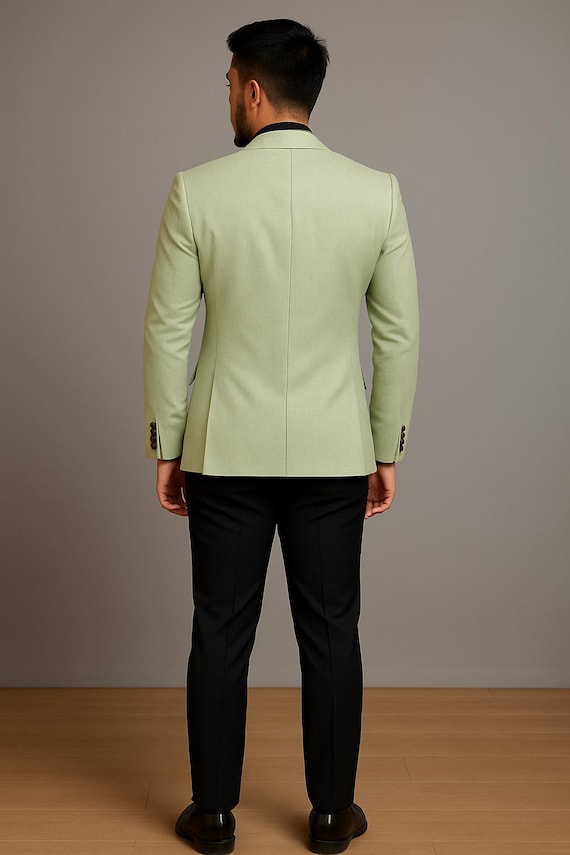 Sage Green Blazer & Black Pant Suit: Men's Wedding Outfit - Etsy Israel