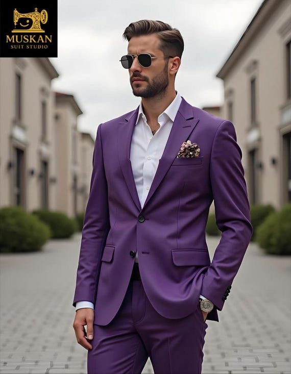Royal Purple Men's Suit | Terry Rayon Blazer & Pant Set - Etsy