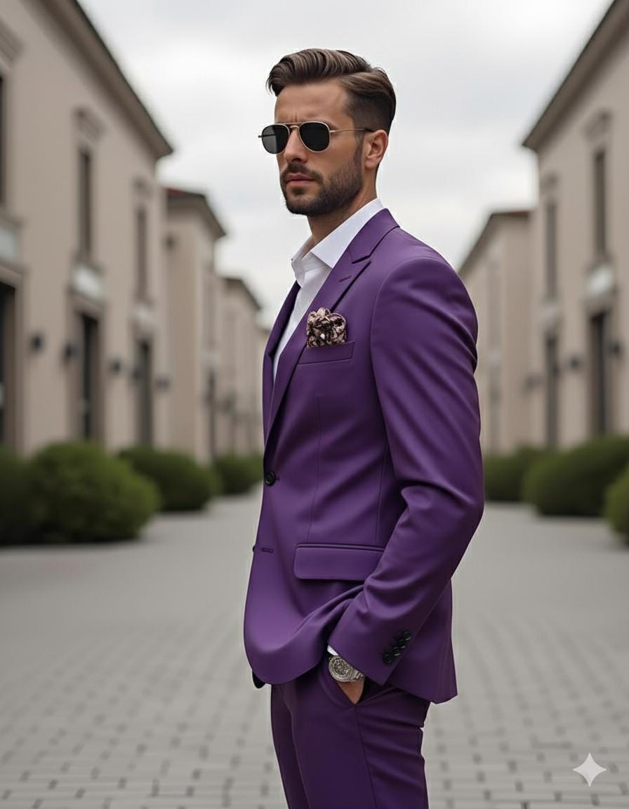 Royal Purple Men's Suit | Terry Rayon Blazer & Pant Set - Etsy Canada