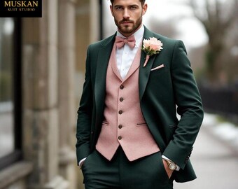 ワインバーガンディ3ピーススーツ｜結婚式・パーティーウェア – Muskan