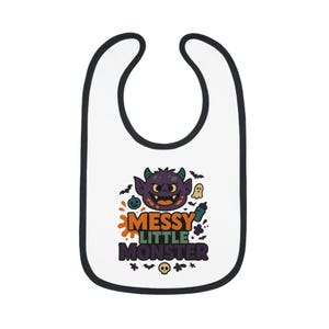 Halloween Baby Bib, Messy Little Monster Bib, Cute Infant Bib, Toddler Bib, Fun Feeding Bib