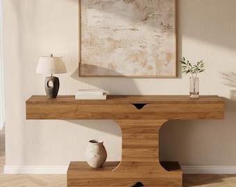 Modern Entryway Console Table 63 Inch, Extra Long Sofa Table Behind Couch
