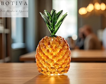 Pineapple Figurine / Set of 2 / Crystal Pineapple / Crystal