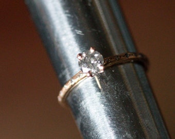 0.50 carat salt and pepper diamond engagement ring  18K Rose GOLD ready to ship