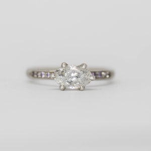 1.01 CARAT diamond engagement ring, EMPRESS SETTING, Platinum image 2