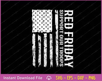 Red Friday Support Our Troops SVG: Patriotic Military Design (Digital Download)