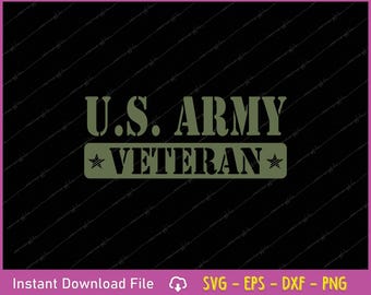 Amerikansk arméveterandesign SVG PNG: Patriotisk klippfil (digital nedladdning)
