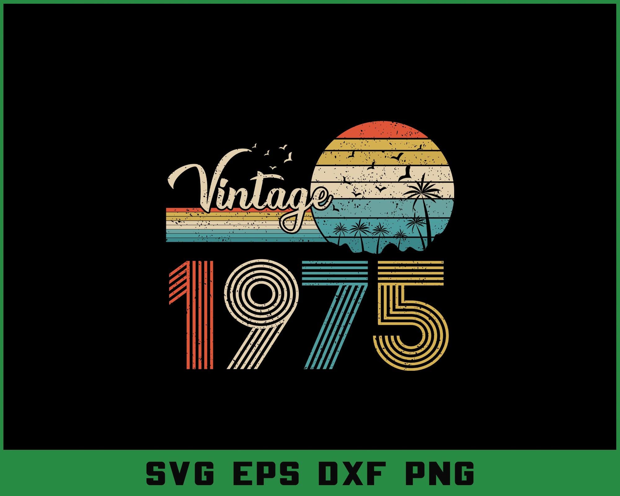 Retro 1975 Birthday SVG: Vintage Milestone Design (digital Download - Etsy