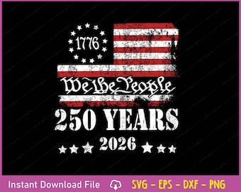 Amerikaanse vlag 250-jarig jubileum | Patriottische SVG-PNG (digitale download)