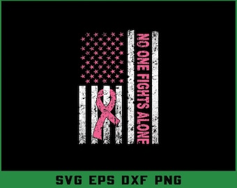 SVG de concientización sobre el cáncer de mama: diseño de lazo rosa con la bandera estadounidense (descarga digital)