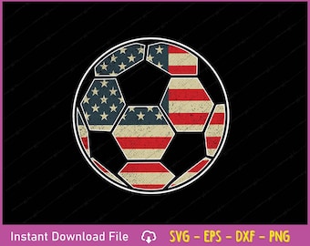 American Flag Soccer Ball Design: Patriotic USA Fan Gift (Digital Download)