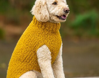 Pet Dog Sweater Crochet Pattern PDF | Cozy & Easy Pet Jumper with Ribbed Neck Trim | Adjustable Fit for Small to Large Dogs Digital Download