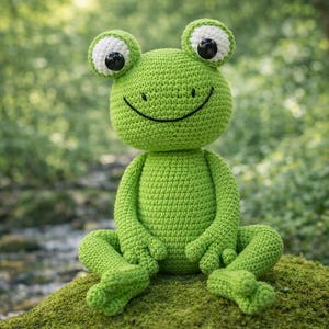 Frog Amigurumi – Crochet Pattern PDF (Sitting Pose, Beginner Friendly)