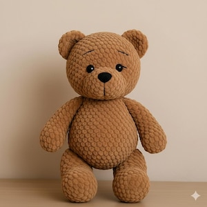 Crochet Teddy Bear Pattern – Plush Amigurumi Bear, Soft Toy DIY, Beginner-Friendly PDF