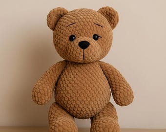 Crochet Teddy Bear Pattern – Plush Amigurumi Bear, Soft Toy DIY, Beginner-Friendly PDF