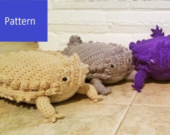 テキサスツノトカゲの編み図：あみぐるみトカゲ（PDFパターン） - Etsy