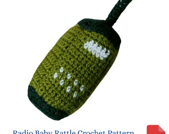 Crochet Baby Rattle Pattern Radio, Walkie Talkie Baby Rattle Crochet Pattern, Baby Shower Gift