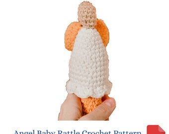 Crochet Baby Rattle Pattern Angel, Guardian Angel Baby Toy, Baby Shower Gift