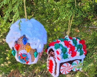 Gingerbread House Christmas Ornament, Handmade Crochet, Gingerbread Christmas Decor, Gifts for Her