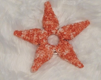 Starfish Baby Rattle, Handmade Crochet, Baby Shower Gift