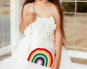 Rainbow Cotton Crossbody Bag Crochet Pattern: Colorful Zippered Purse PDF