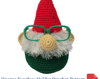 Crochet Eyeglass Holder Pattern, Gnome Crochet Pattern, Gnome Home Decor, Christmas Gift