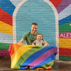 Blanket Crochet Pattern, Rainbow C2C Crochet Pattern, Scrap Blanket Crochet Pattern, Birthday Gift