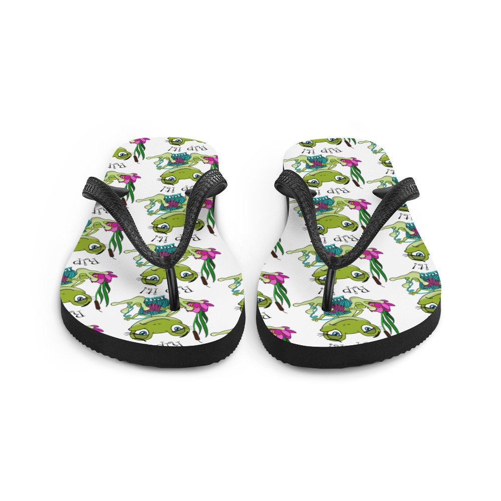 Buy Flip flops Rip It Frog Graphic Summer Shoes Fiber Artist