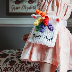 Kids Fanny Pack Crochet Pattern Digital Download, Back to School, Unicorn Gift for Daughter