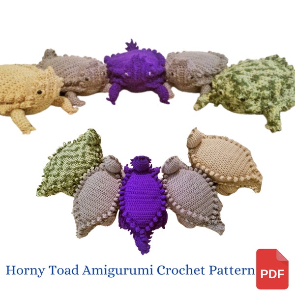 Texas Horny Toad Crochet Pattern, Amigurumi Crochet Pattern, Birthday Gift