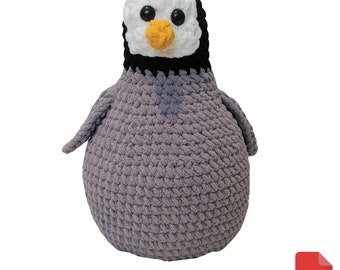 Baby Penguin Crochet Pattern using Bernat Blanket Yarn, Penguin Amigurumi Pattern, Christmas Gift
