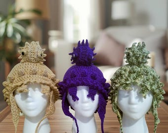 Horny Toad Earflap Hat Crochet Pattern PDF - Texas Horned Lizard