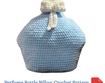 Pillow Crochet Pattern, Perfume Bottle Pillow Crochet Pattern, Home Decor, Fashionista Gift