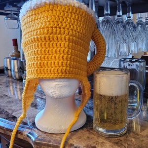 Beer Mug Crochet Hat Pattern: Fun Dad Gift DIY Knit Cap PDF