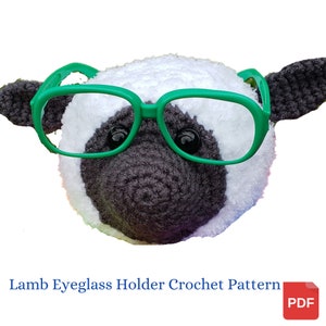 Crochet Eyeglass Holder Pattern Lamb, Home Decor Crochet Pattern, Easter Crochet Pattern