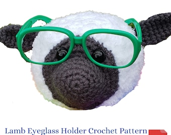 Crochet Eyeglass Holder Pattern Lamb, Home Decor Crochet Pattern, Easter Crochet Pattern