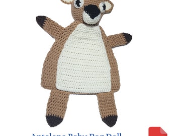 Doll Crochet Pattern, Baby Antelope Rag Doll Crochet Pattern, Baby Shower Gift