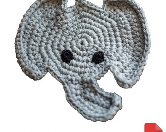 Elephant Crochet Pattern, Elephant Potholder and Elephant Panhandler, Housewarming Gift, Mom Gift