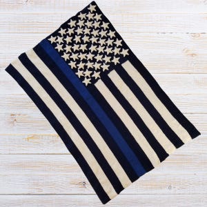 Thin Blue Line Afghan Pattern for Addi Knitting Machine (PDF Download)