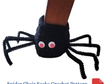 Spider Chair Socks Crochet Pattern, Halloween Crochet, Halloween Decor