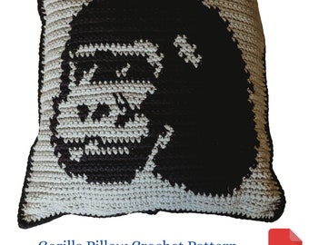 Crochet Pattern, Gorilla Pillow, Decorative Pillow Crochet Pattern, Housewarming Gift