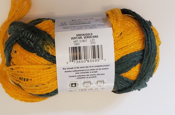 Red Heart Boutique Sashay TEAM SPIRIT Yarn Gold//Black 1 Skeins lot New FREE SHIP