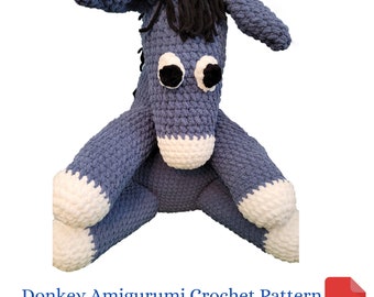 Crochet Pattern Donkey, Donkey Amigurumi Pattern, Birthday Gift